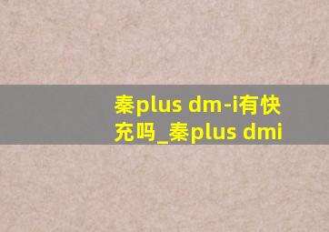 秦plus dm-i有快充吗_秦plus dmi